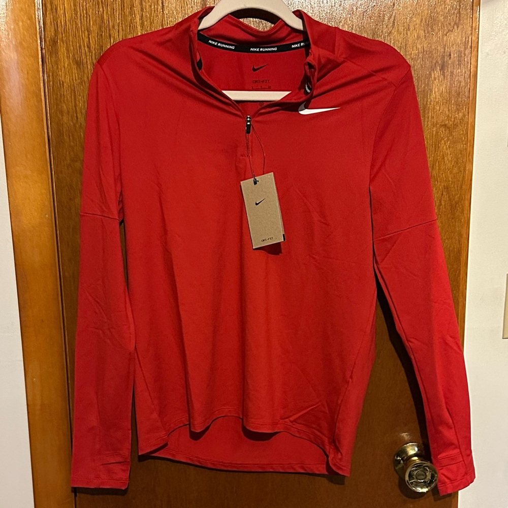 Nike Red Dri-FIT Quarter-Zip Top